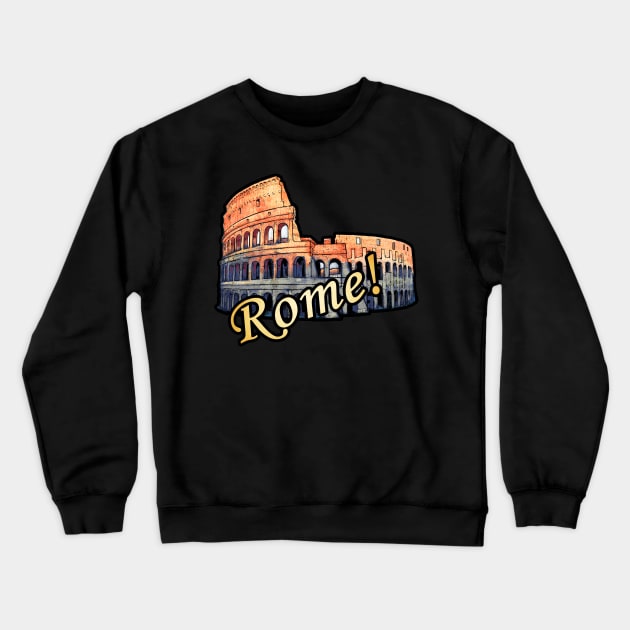 Rome Roman Colosseum Vintage Travel Romans Crewneck Sweatshirt by TravelTime